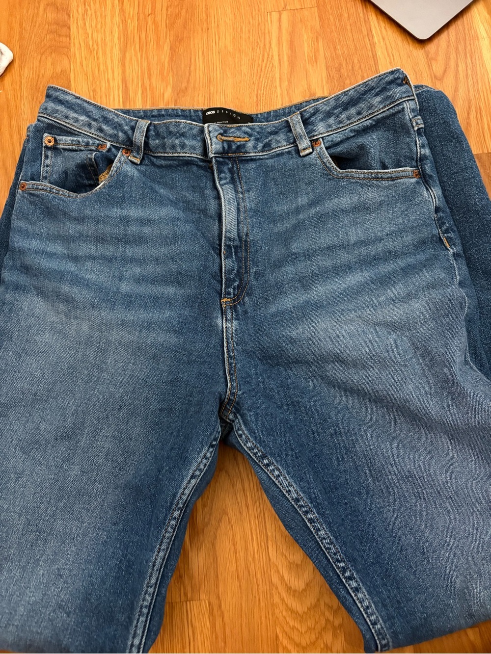 ASOS Women's Blue Straight Leg Jeans